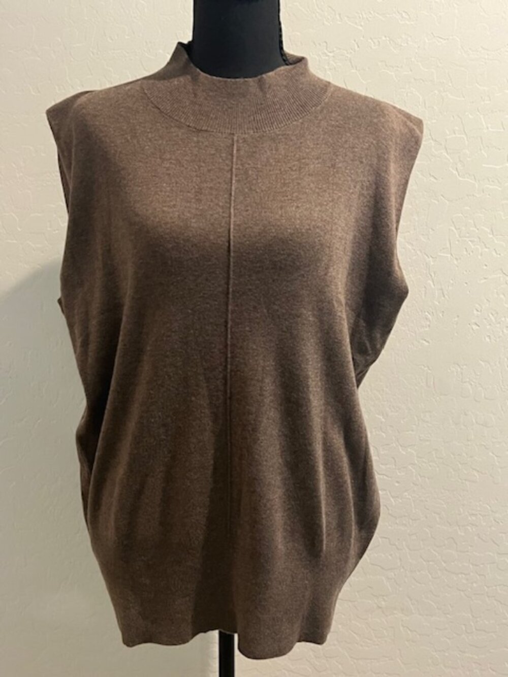 Arach&Cloz Women's Wool Blend Mock Neck Sweaters Vest XL NWT